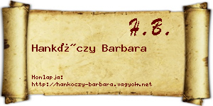 Hankóczy Barbara névjegykártya